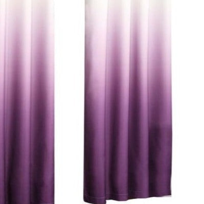 Purple Ombre Dyed Cotton Non See Through Curtains