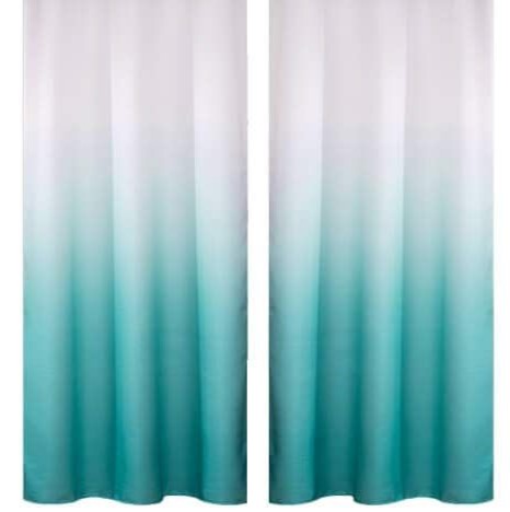 Teal Ombre Dyed Cotton Non See Through Curtains