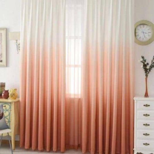 Brown Ombre Dyed Cotton Non See Through Curtains