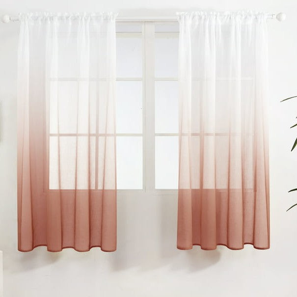 Brown Ombre Dyed Sheer Curtains