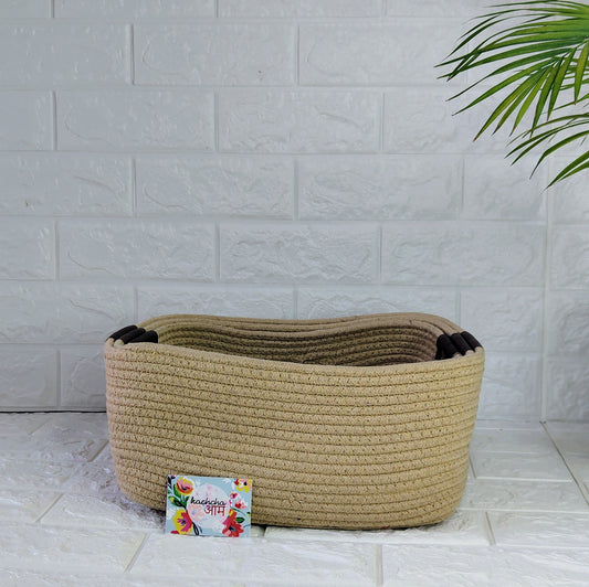 Beige Rectangle Storage Baskets (Set of 3)