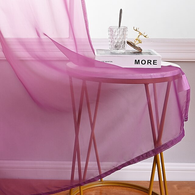 Mulberry Ombre Dyed Sheer Curtains