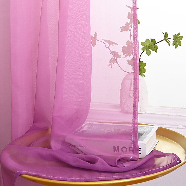 Mulberry Ombre Dyed Sheer Curtains