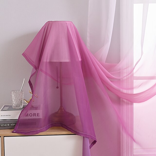 Mulberry Ombre Dyed Sheer Curtains