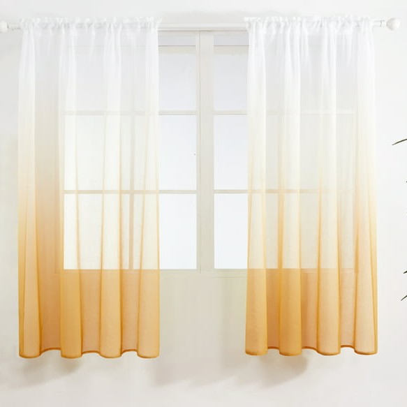 Marigold Ombre Dyed Sheer Curtains