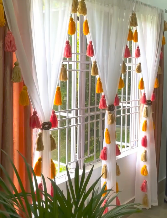 Sunset Bliss Tassel Curtains (Cotton & Sheer)