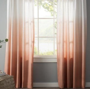 Brown Ombre Dyed Cotton Non See Through Curtains