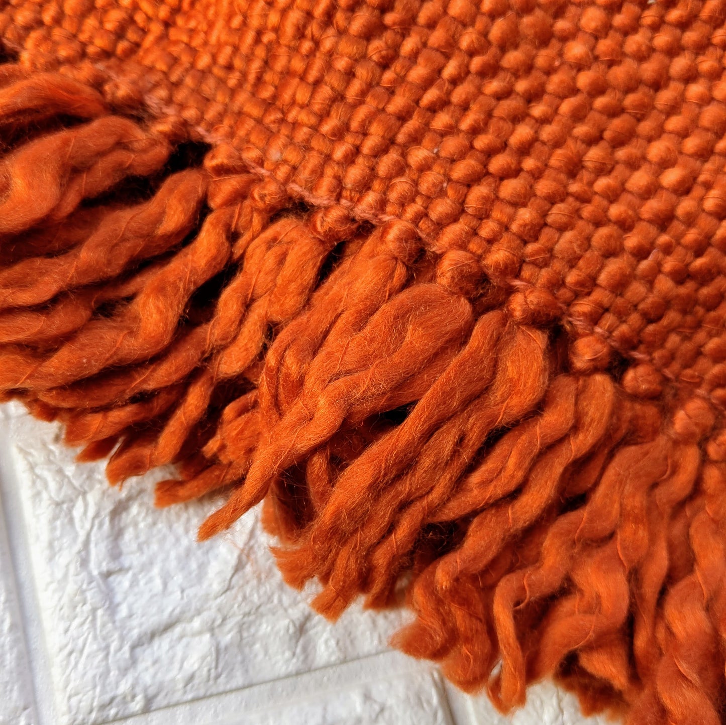 Rust Knitted Sofa Throw