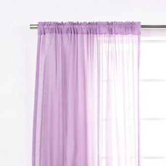 Lilac Bottom Ruffle Cotton Curtains