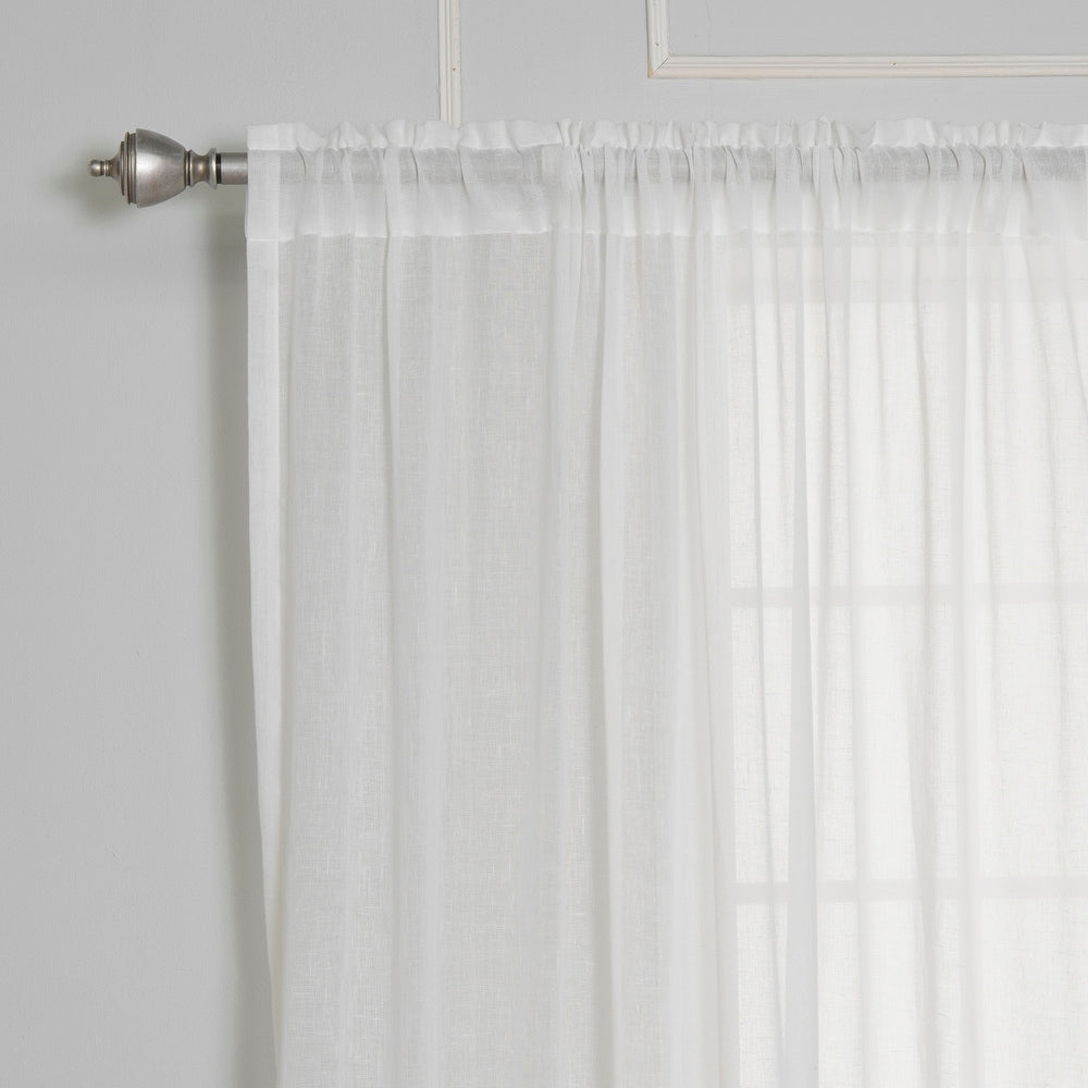 White Bottom Ruffle Cotton Curtains