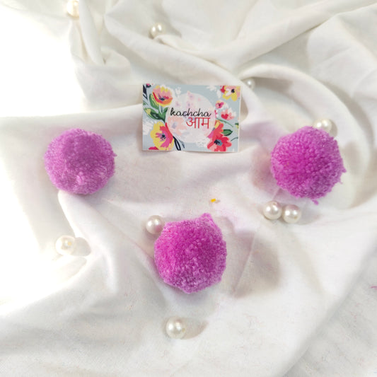 Handmade Premium wool Pompom Lavender color