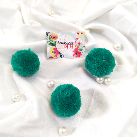 Handmade Premium wool Pompom Sea Green color