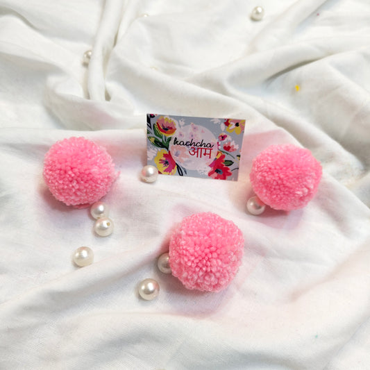 Handmade Premium wool Pompom Baby Pink color