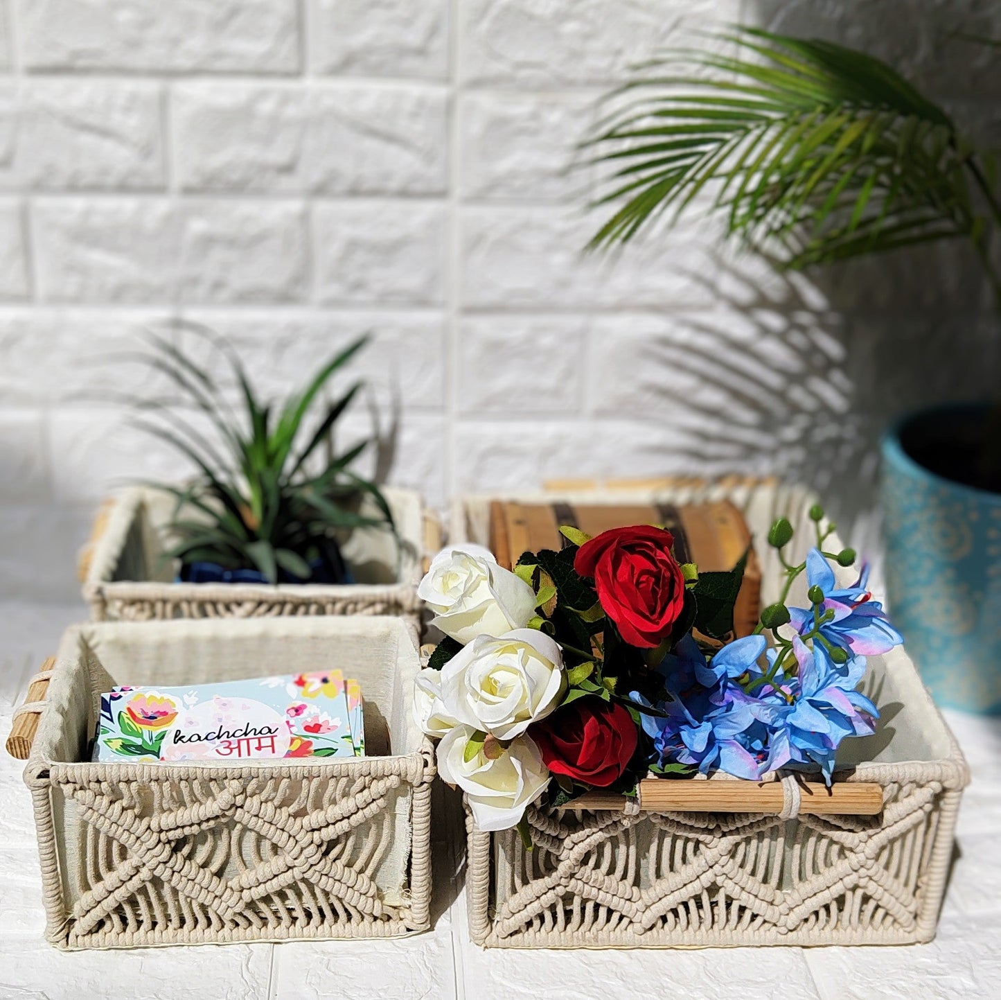 Woven Macrame Baskets (Set of 3)