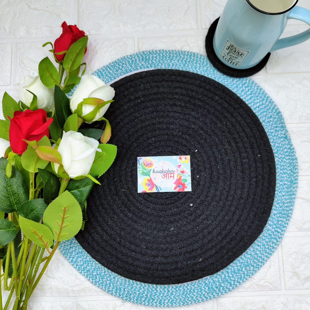 Black Table Mats Round