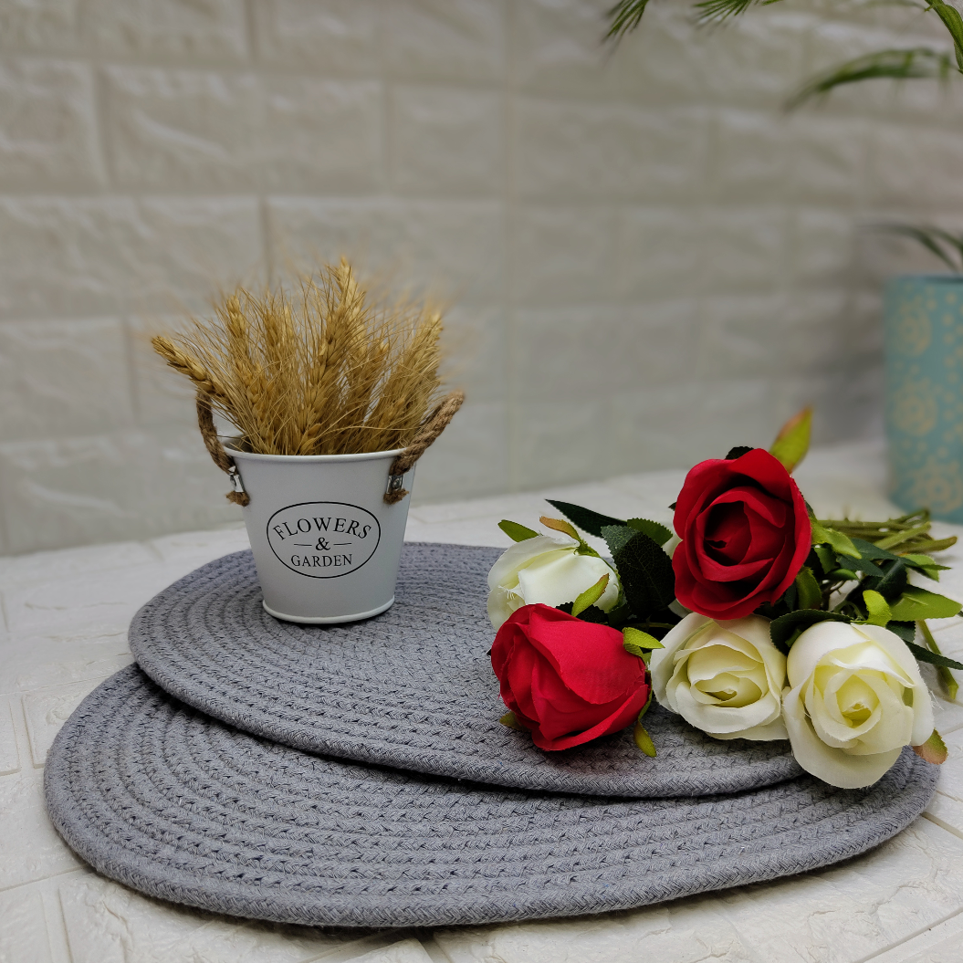 Grey Table Mats Oval